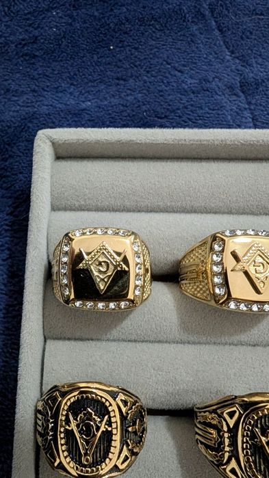 Anéis Massons ouro laminado 18k