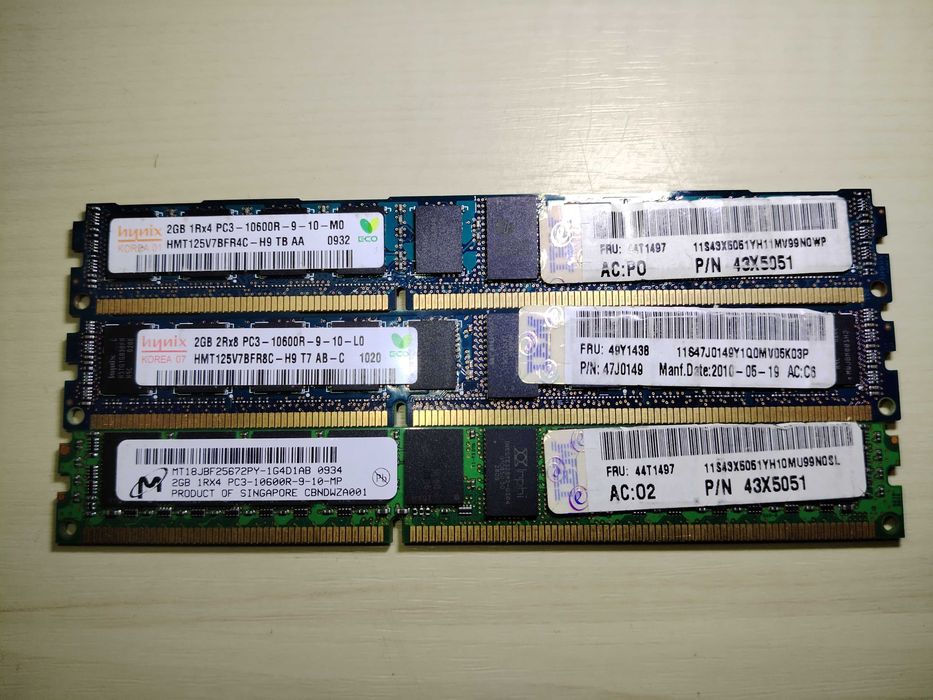Серверная оперативная память 2GB 4GB DDR3 PC3 10600R Серверна пам'ять