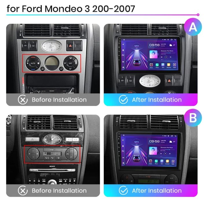 Rádio 9" android Ford Mondeo 3 CARPLAY WIFI GPS Novo