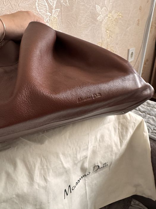 Шкіряний шопер massimo dutti