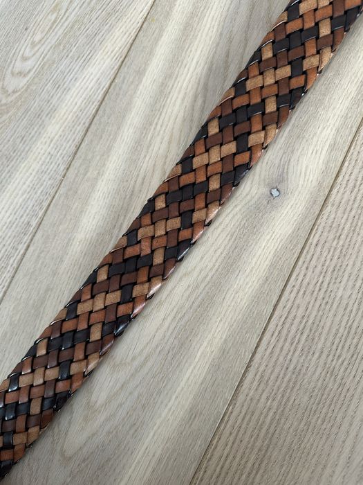 Pasek pleciony skórzany