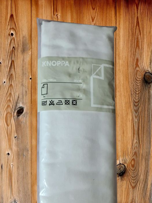 Nowe białe prześcieradło na gumce 150x250 cm Knoppa IKEA