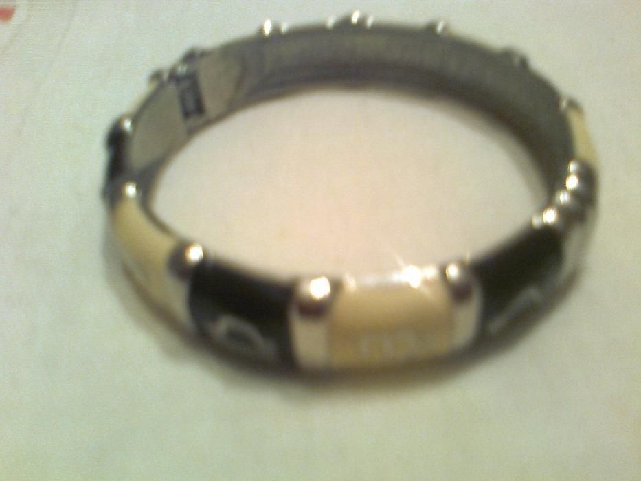 ивый металлический браслет черно-кофейный с буквами, съемный