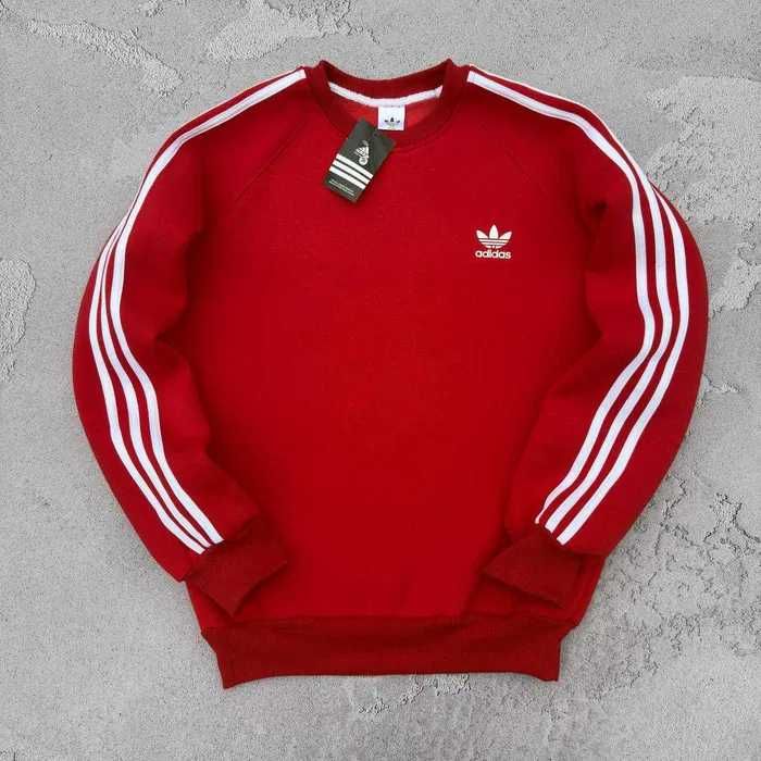 Толстовка зимняя мужская Adidas теплая кофта свитшот на флисе адидас