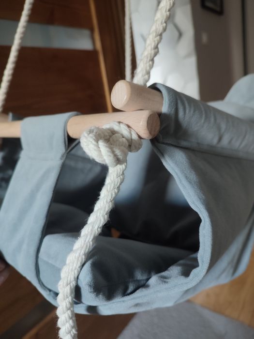 Huśtawka miś do domu i ogrodu szara welur