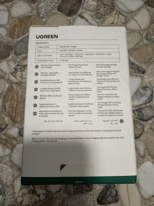 Зарядний пристрій UGREEN CD294 Nexode 45W 2xUSB-C Charger PD3.0 QC4.0