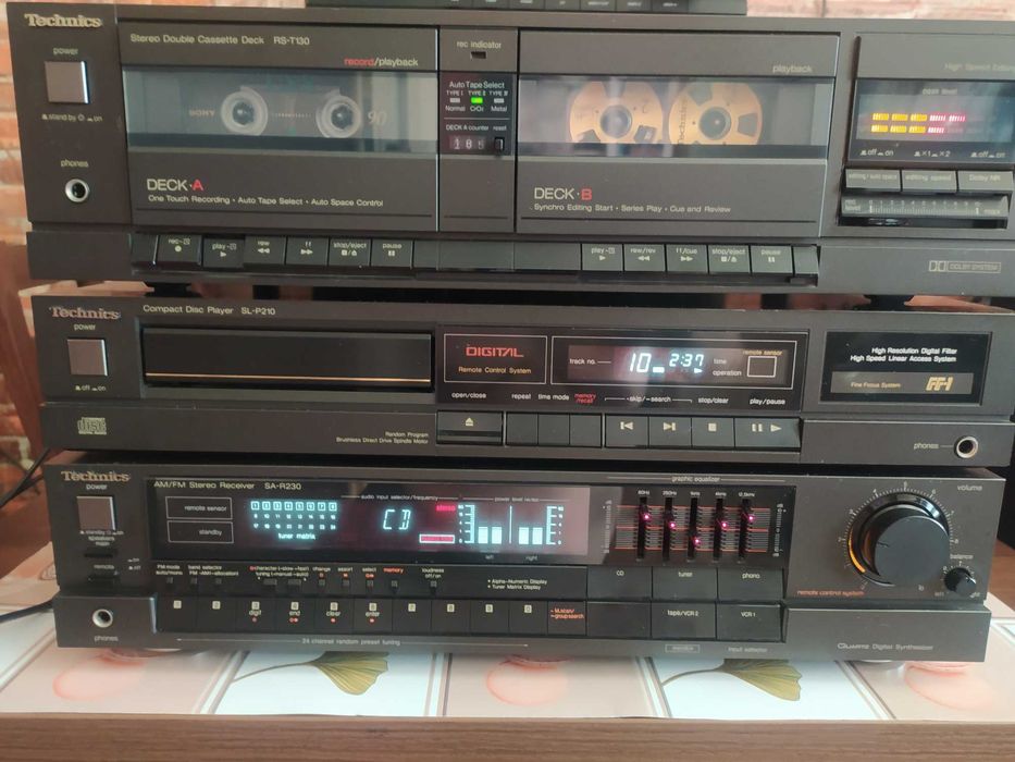 Wieza Technics Amplituner,Deck,Cd