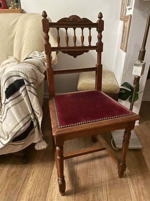 6 krzeseł ludwikowskich welur drewno retro vintage ludwik