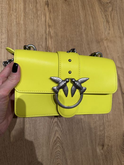 Jasna mała skorzana torebka PINKO Oryginalna