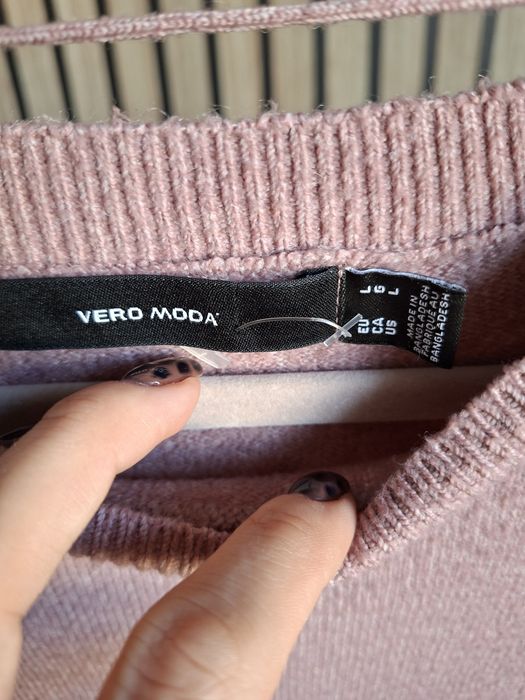 Sweter puder róż - L