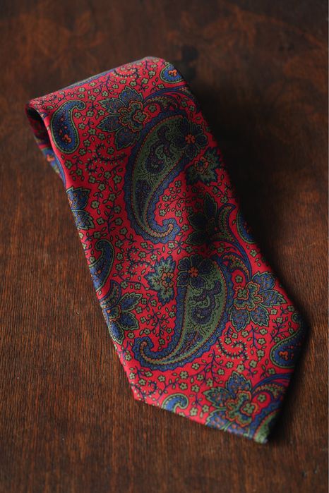 Шовкова краватка вінтажна Британія червона