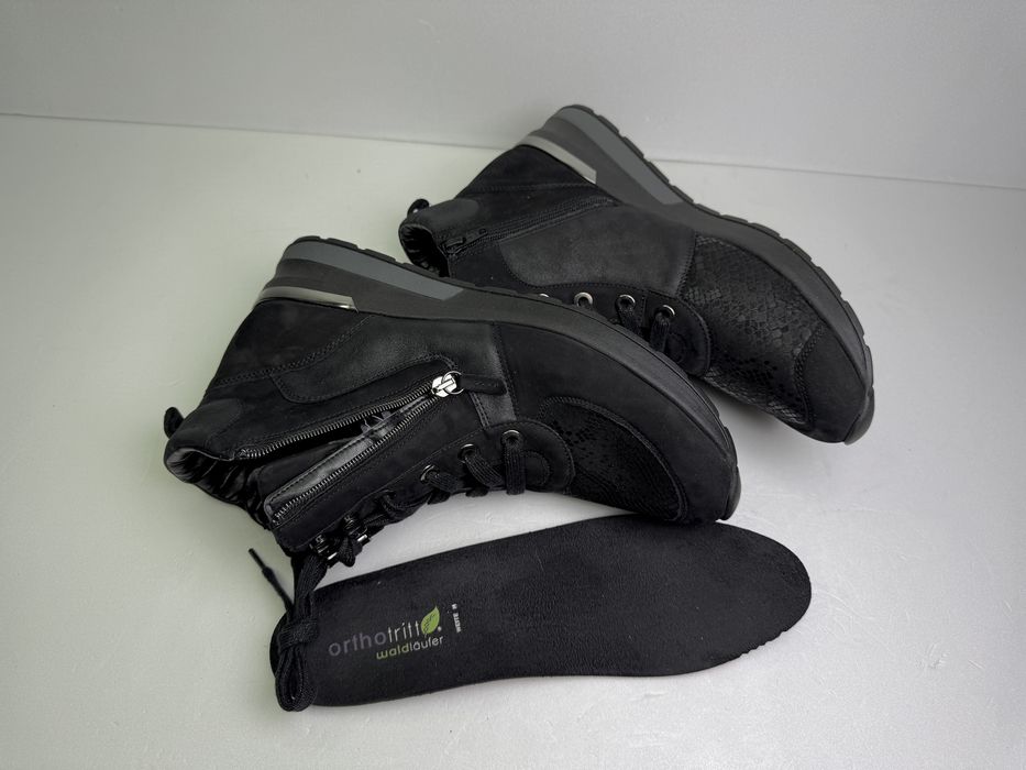 Botki skórzane czarne Waldläufer damskie  r 43 komfortowe