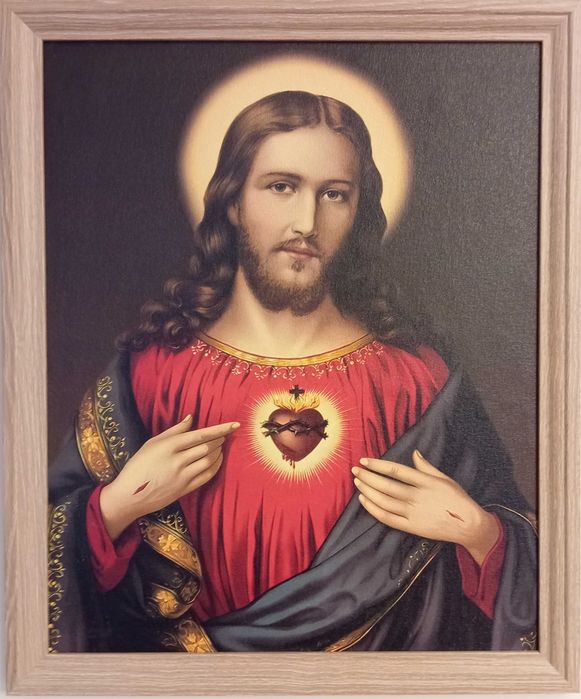 Obraz Najświętsze Serce Jezusa 55x45 Nowa Reprodukcja