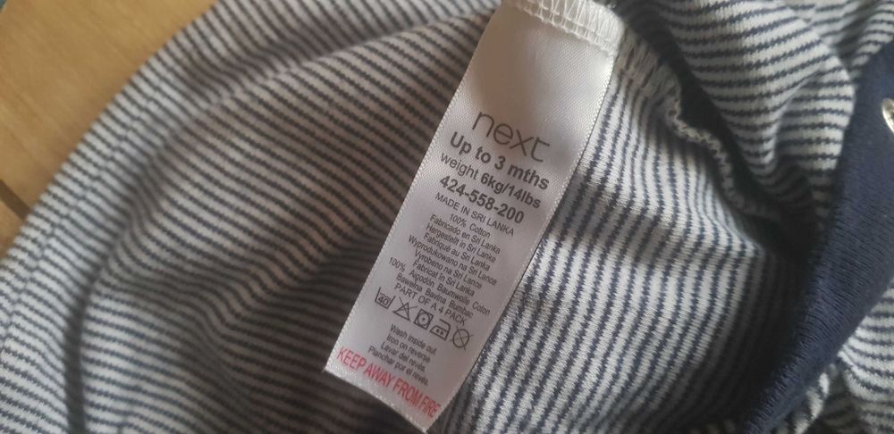 Pajacyki dla niemowlaka 2 sztuki next i nutmeg