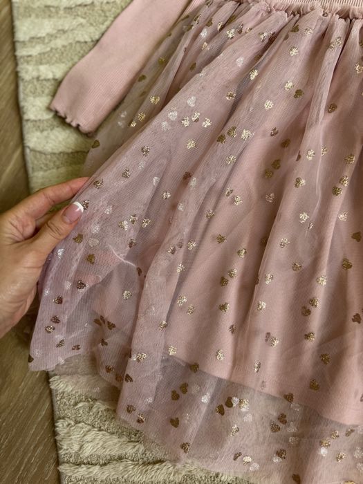 Сукня пишна нарядна Next Zara h&m. Плаття рубчик фатін. Платье нарядное фатин осень