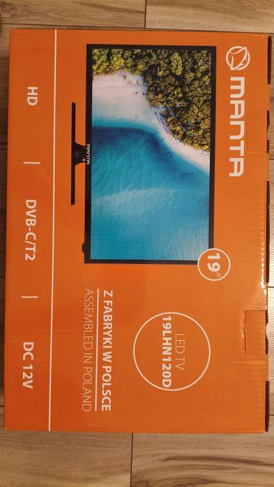 Telewizor Manta 19" 19LHN120D | DVB-T2 HEVC, 12V/230V | Komplet, Pudełko