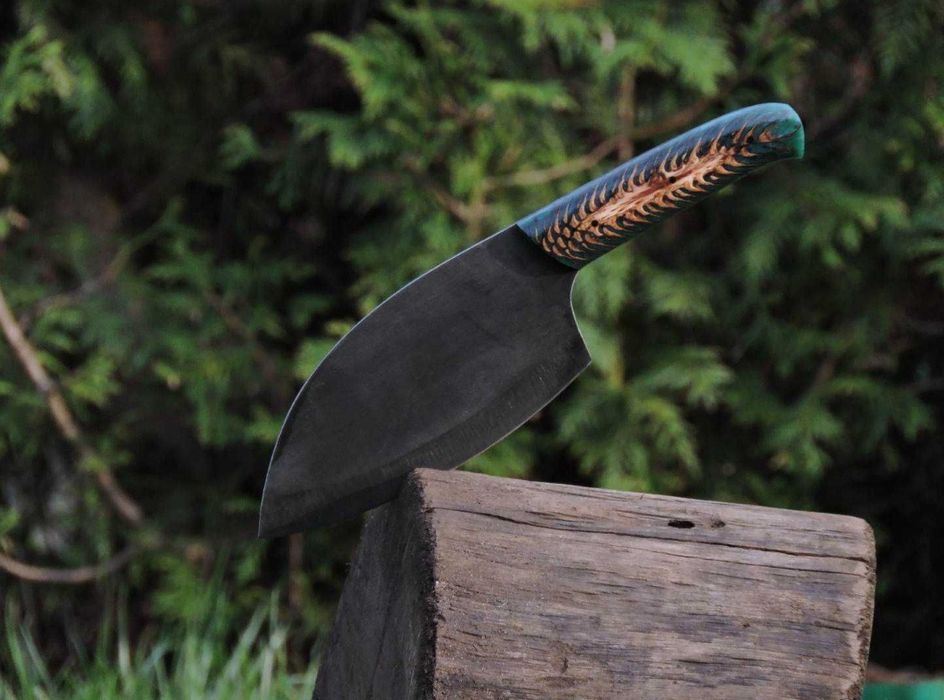 Tasak Oval Duch Lasu Nóż Ręcznie Robiony Kuchenny Custom Knifemaking