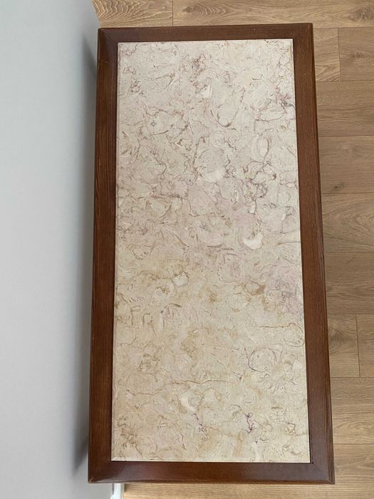 Mesa de Sala – Madeira com Tampo de Pedra – 96x50x45 cm