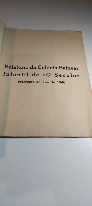 Relatório da Colónia Balnear Infantil de O Século (1940)