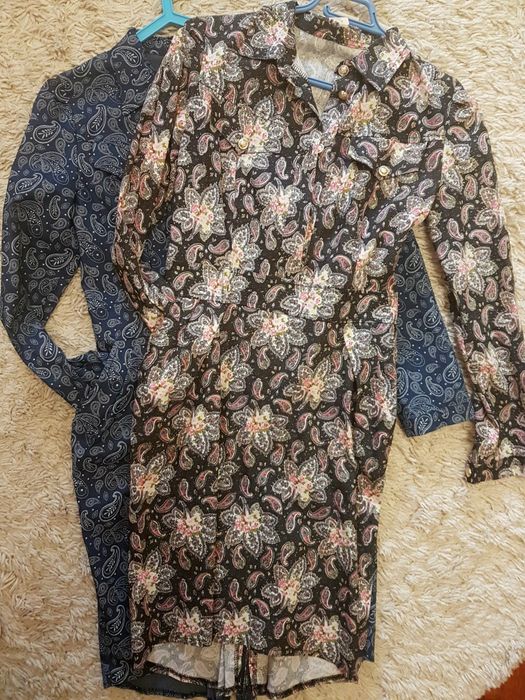 Новое джинсовое платье с орнаментом "огурчик"!