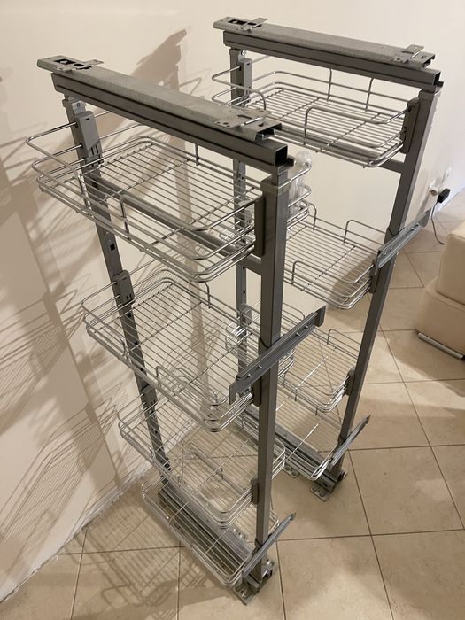 Armário de cozinha deslizante de cozinha com 4 cestos metálicos