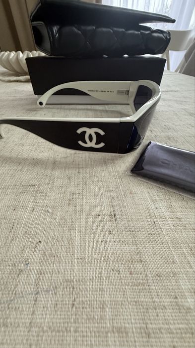 Chanel okulary czarno białe piękne nowe