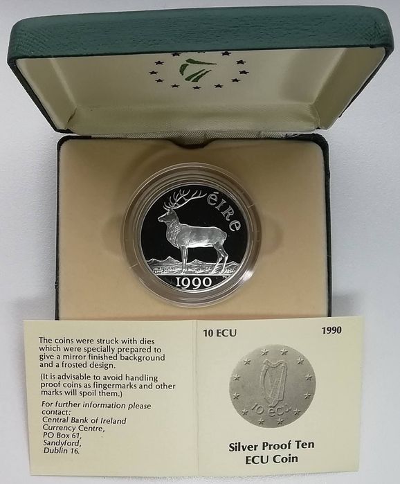 Ірландія 10 екю 1990р. Засідання Ради ЄЕК в Дубліні. СРІБЛО. Пруф.