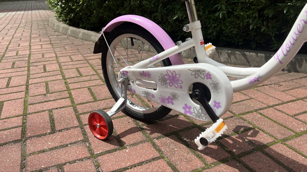 Rower dziecięcy Flowers 16” | Nowe opony | Regulowana kierownica