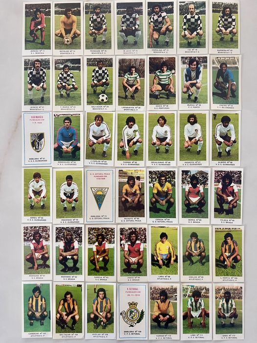 Cromos antigos de cutebol dos anos 75/76