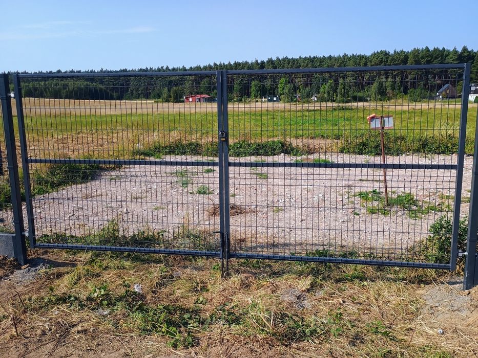 Brama panelowa, furtka, panele ogrodzeniowe, 1,53m, słupki, podmurówka