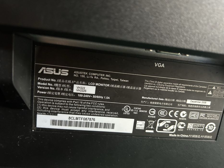 Monitor asus vh222s