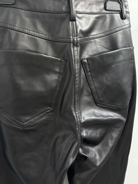 Spodnie skórzane skinny damskie z wysokim stanem