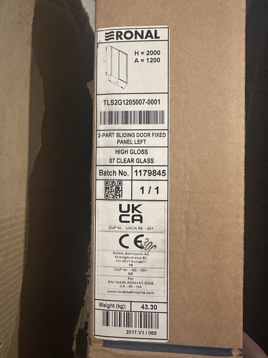 RONAL/Sanswiss Top-Line S, drzwi przesuwne 120cm, lewe