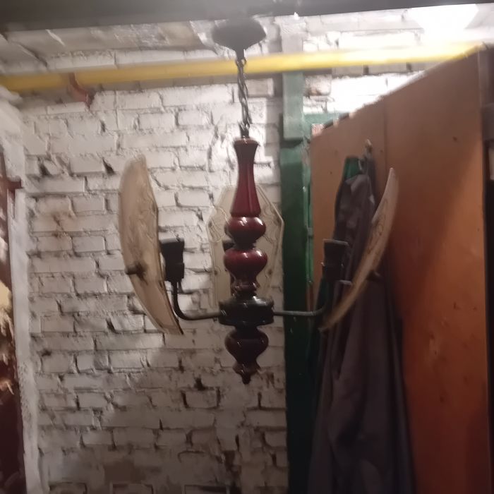 szklany żyrandol stary prl e27