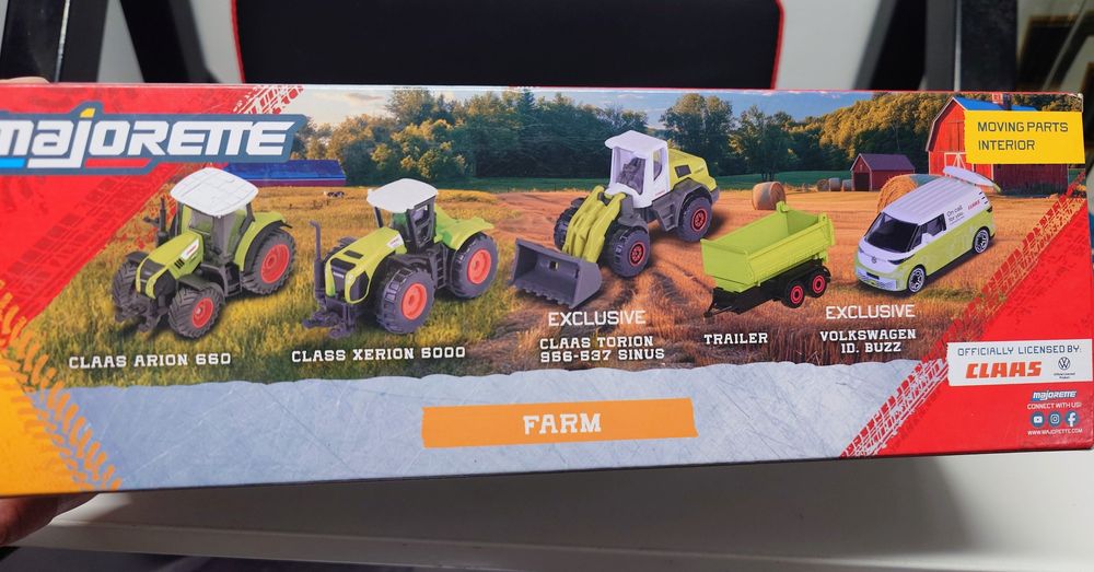 Majorette farm edition series CLAAS kombajn traktor id Buzz VW diorama resorak