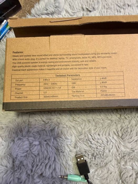 Дротова USB-Колонка. Акустична система. Саундбар