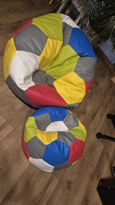 Pufa puf worek SAKO siedzisko dla dzieci +podnóżek piłka