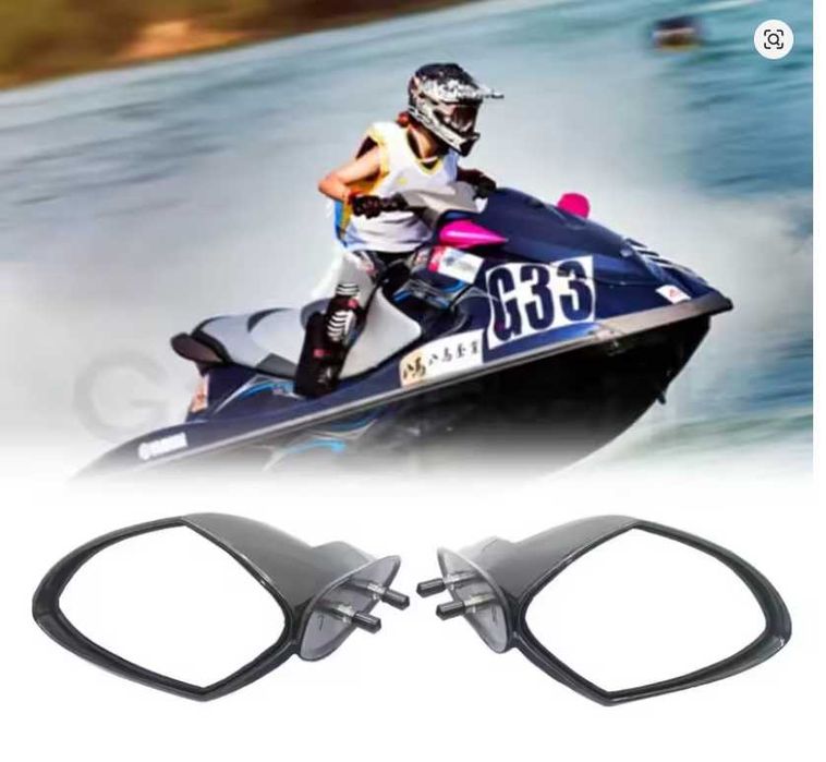 Боковые зеркала для скутера и гидроциклов SFM-01 VXR/FS Black, моторной лодки, зеркало заднего вида Черные