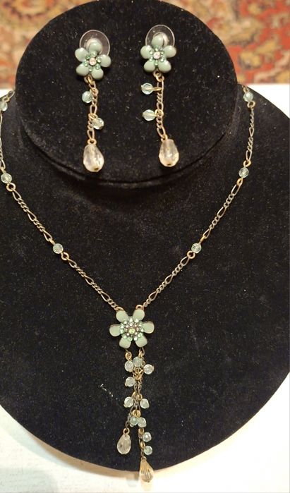 Винтажный Комплект! Колье! и Серьги!  Эмаль 80-90  Германия!