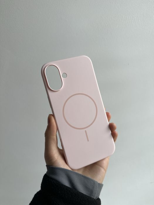 Szkło hartowane i etui silikonowe różowe MagSafe do iPhone 16 PLUS