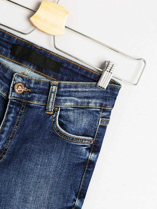 Spodnie Jeansy Dżinsy Rurki Wysoki Stan Slim Przetarcia Dziury Nowe XS