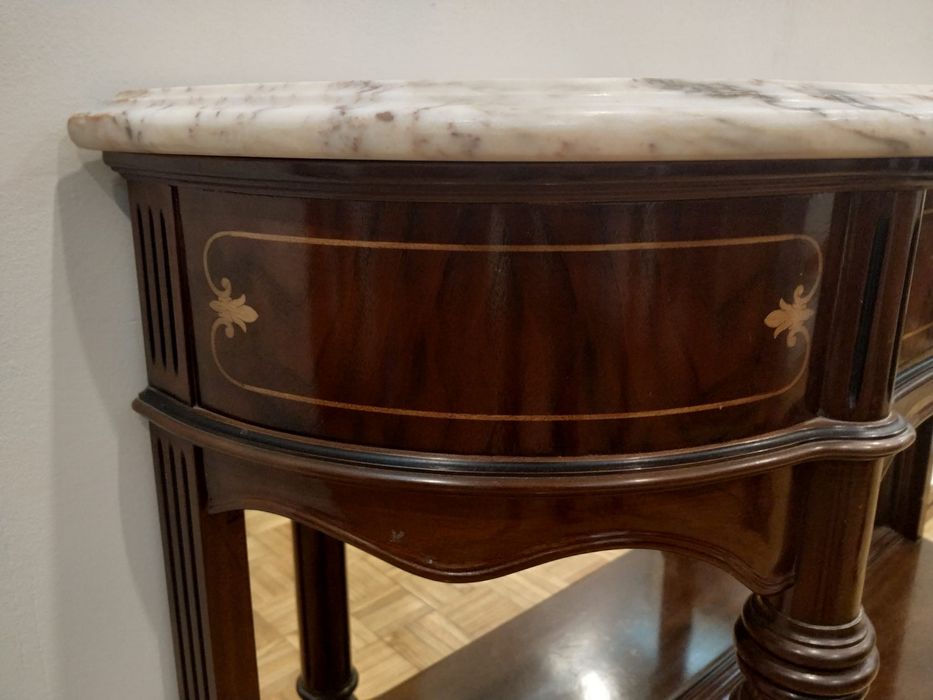 Consola marmore madeira maciça