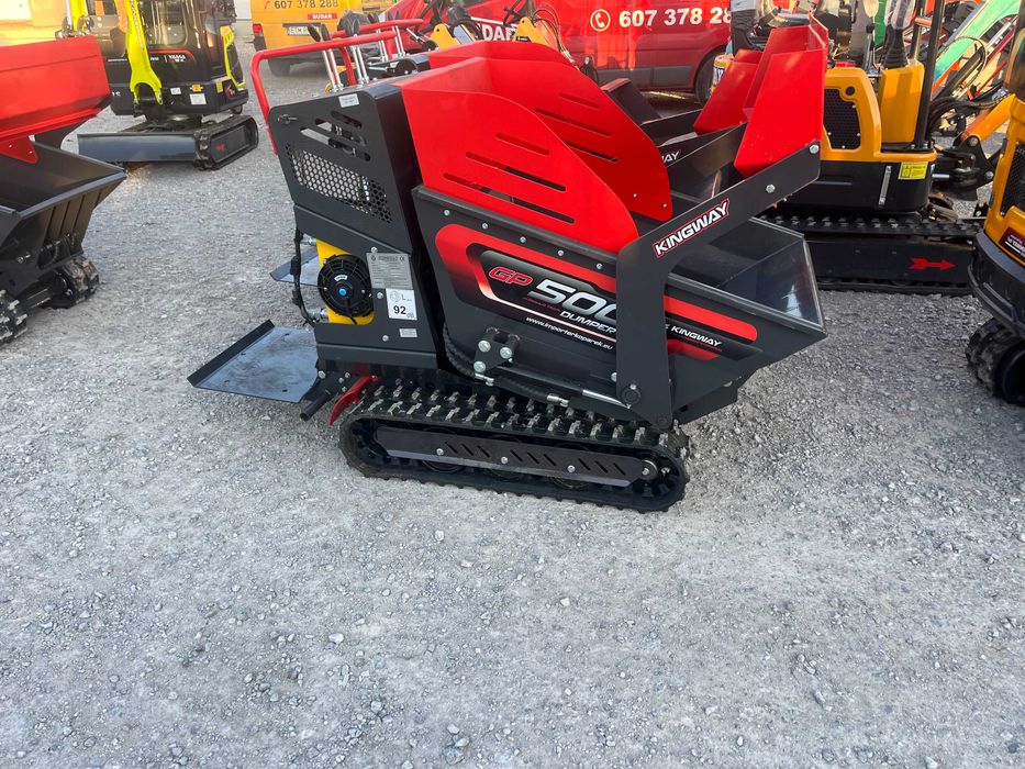 Taczka Wozidło Gąsiennicowa spalinowa z ładowaczem czołowym