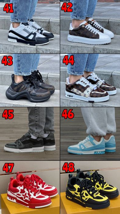 ВСІ КОЛЬОРИ‼️ Кросівки Louis Vuitton Trainer, Skate Sneaker, Archlight / 36-46, Унісекс, ПРЕМІУМ