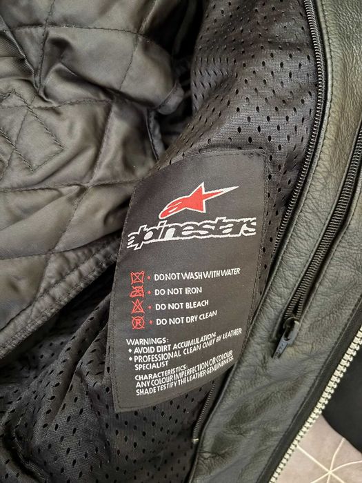 Casaco de Couro Alpinestars Original - Tamanho EUR 50 (M/L) - Com Proteções - Como Nova