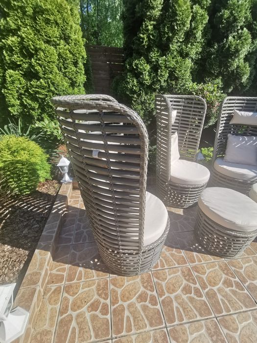 Luksusowy, futurystyczny komplet włoski, ogrodowy technorattan