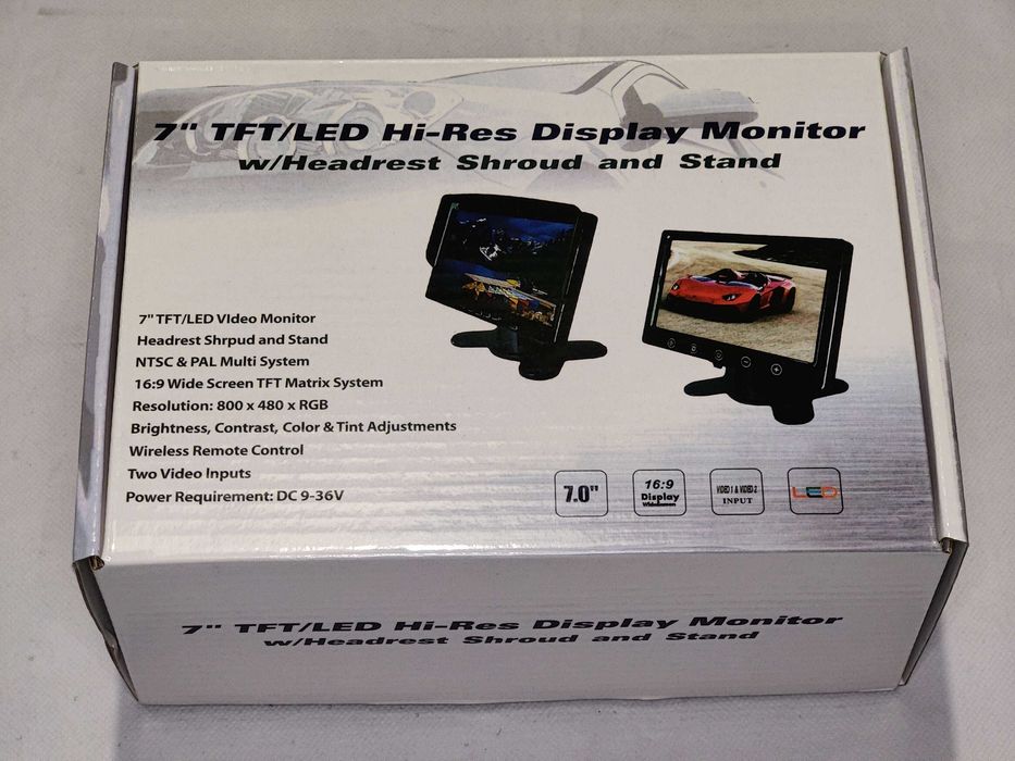 Monitor LCD de Estacionamento com 7 polegadas + câmara traseira