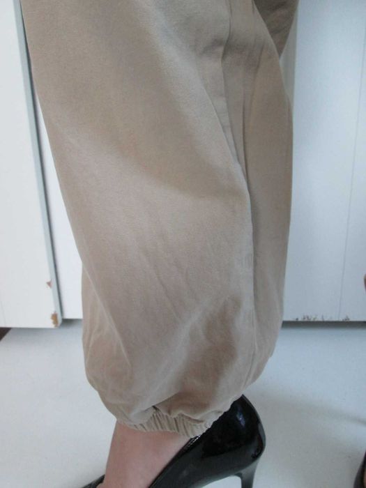 Primark beżowe szerokie spodnie spadochronowe cargo 12 L XL nowe