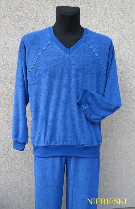 Piżama męska frotte ze ściągaczami roz. XXL (ponowne wystaw.)