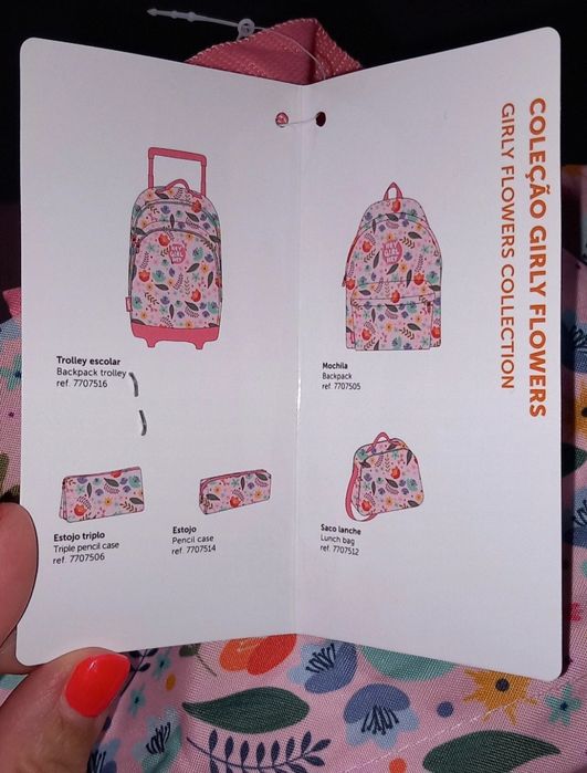 CONJUNTO ESCOLAR (mochila+estojo) - coleção Girly Flowers